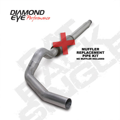 Diamond Eye 5in Aluminized Muffler Replacement Pipe — Fits 94-97 Ford 7.3L F250/F350 Powerstroke