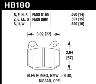 Hawk Performance HPS Front Brake Pads — Fits 1984-1986 Alfa Romeo GTV-6