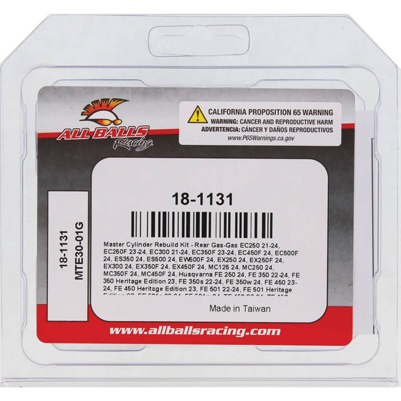 All Balls Racing Master Cylinder Rebuild Kit