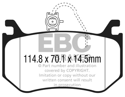 EBC Yellowstuff Rear Performance Brake Pads — Fits 2017-2023 Alfa Romeo Giulia Quadrifoglio
