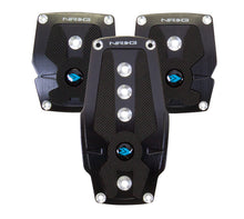 Load image into Gallery viewer, NRG Brushed Aluminum Sport Pedal M/T - Black w/Black Rubber Inserts