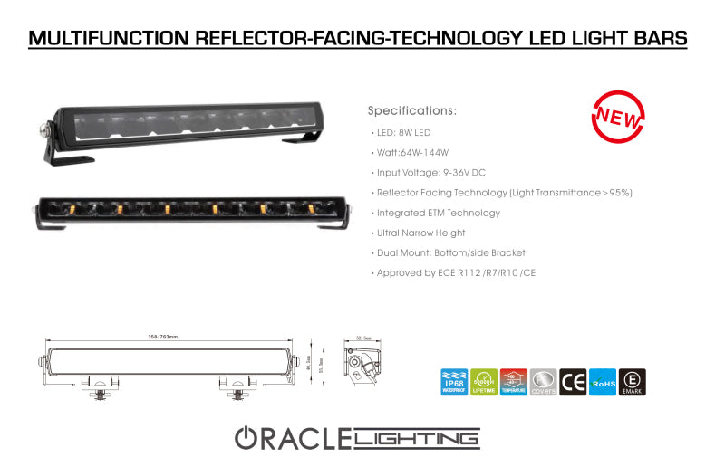 Barra de luz LED multifunción con reflector de Oracle Lighting - 20 in VER GARANTÍA