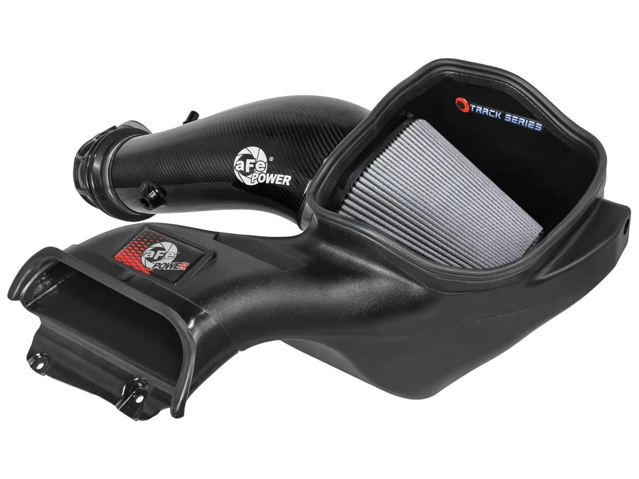 aFe 23-24 Ford F150 Raptor R V8 5.2L Supercharged Red Carbon Track Series Air Intake w/ P5R Filter