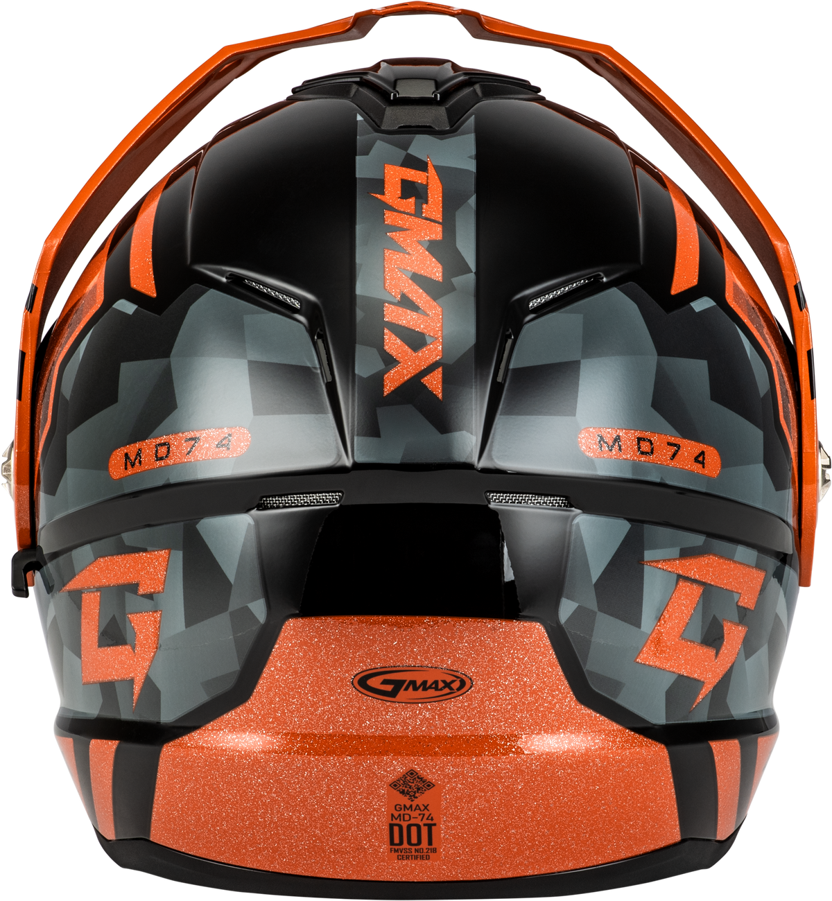 GMAX MD-74 Striker Modular Helmet w SMK Shield BLK/GRY/or Mtlc XL (M17411257)
