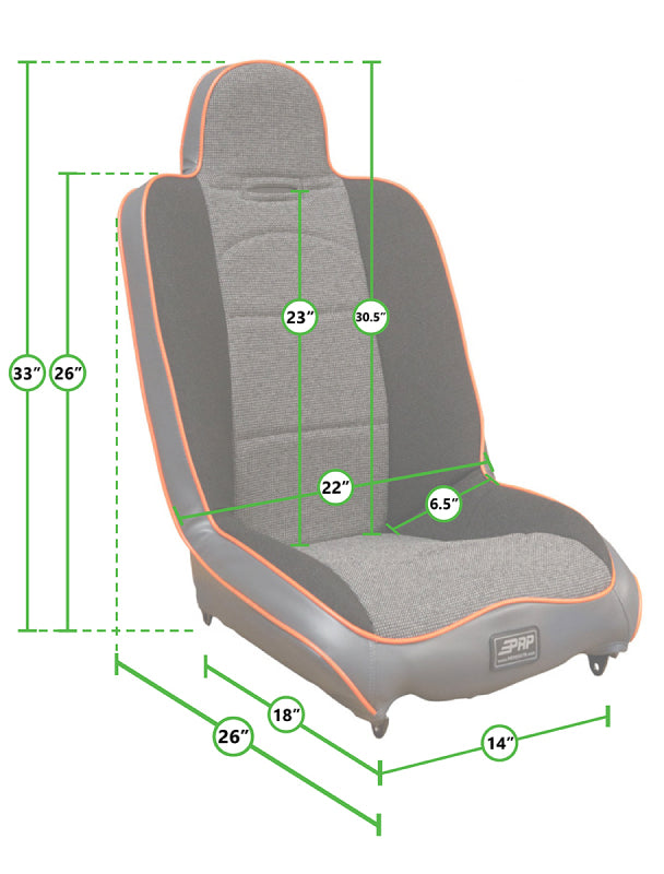 PRP Daily Driver High Back Suspension Seats Kit (Pair) - Gray — Fits 1997-2002 Jeep Wrangler