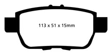 Cargar imagen en el visor de la galería, EBC 09-14 Acura TL 3.5 Greenstuff Rear Brake Pads