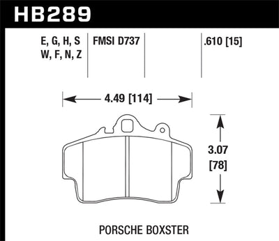 Hawk Performance Ceramic Street Brake Pads — Fits 1997-2008 Porsche Boxster & Cayman