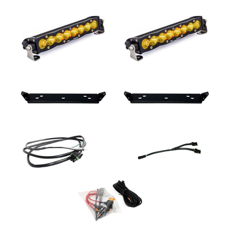 Baja Designs 2021+ Ford Raptor S8 Behind Grill Kit -10in. Amber D/C