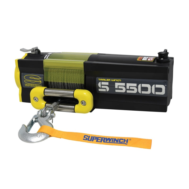 Cabrestante Superwinch S5500 de 5500 libras, 12 V CC, 7/32 in x 60 ft, cable de acero