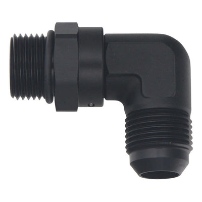 DeatschWerks 10AN ORB Swivel to 10AN Male Flare 90-Degree Fitting - Anodized Matte Black