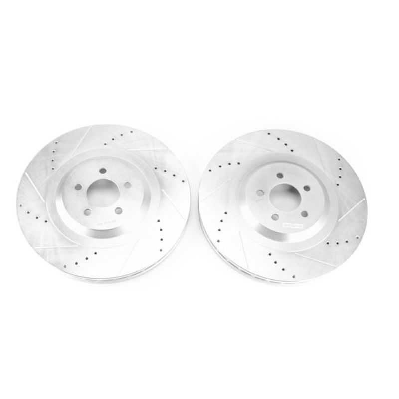Power Stop Evolution Drilled & Slotted Front Rotors (Pair) — Fits 2015-2020 Dodge Charger/Challenger SRT/Scat Pack/Hellcat
