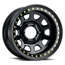 Cargar imagen en el visor de la galería, Raceline RT51 Daytona Rock 15x8in/6x139.7 BP/-19mm Offset/107.95mm Bore - Gloss Black Beadlock Wheel