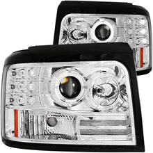 Cargar imagen en el visor de la galería, ANZO 1992-1996 Ford F-150 Projector Headlights w/ Halo Chrome w/ Side Markers and Parking Lights