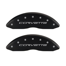 Cargar imagen en el visor de la galería, MGP 4 Caliper Covers Engraved Front &amp; Rear C6/Corvette Red finish silver ch