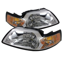 Cargar imagen en el visor de la galería, Xtune Ford MUStang 99-04 Amber Crystal Headlights Chrome HD-JH-FM99-AM-C