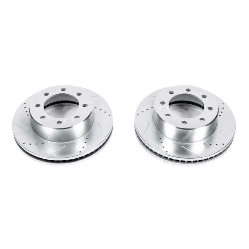 Power Stop Drilled & Slotted Front Rotor Pair — Fits 2009-2022 Ram 2500/3500