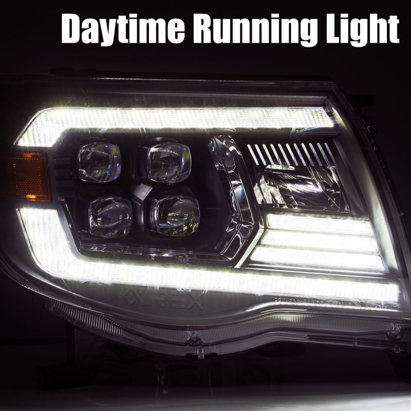 AlphaRex 05-11 Toyota Tacoma NOVA LED Projector Headlights Plank Style Black w/Activation Light/DRL