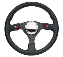 Cargar imagen en el visor de la galería, NRG Reinforced Steering Wheel (320mm) Blk Leather w/Dual Buttons