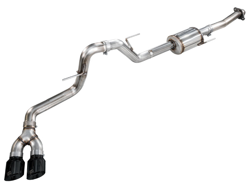 AWE 21-25 Ford F150 (14th Gen Reg Cab) Cat-Back Exhaust - 4.5in Dual Side Exit Diamond Black Tips