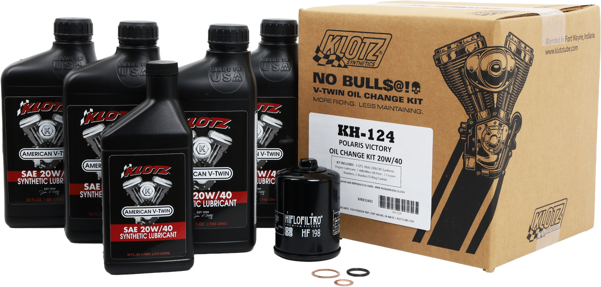 Klotz Victory 4.5QT Synthetic OIL Change KIT (KH-124)