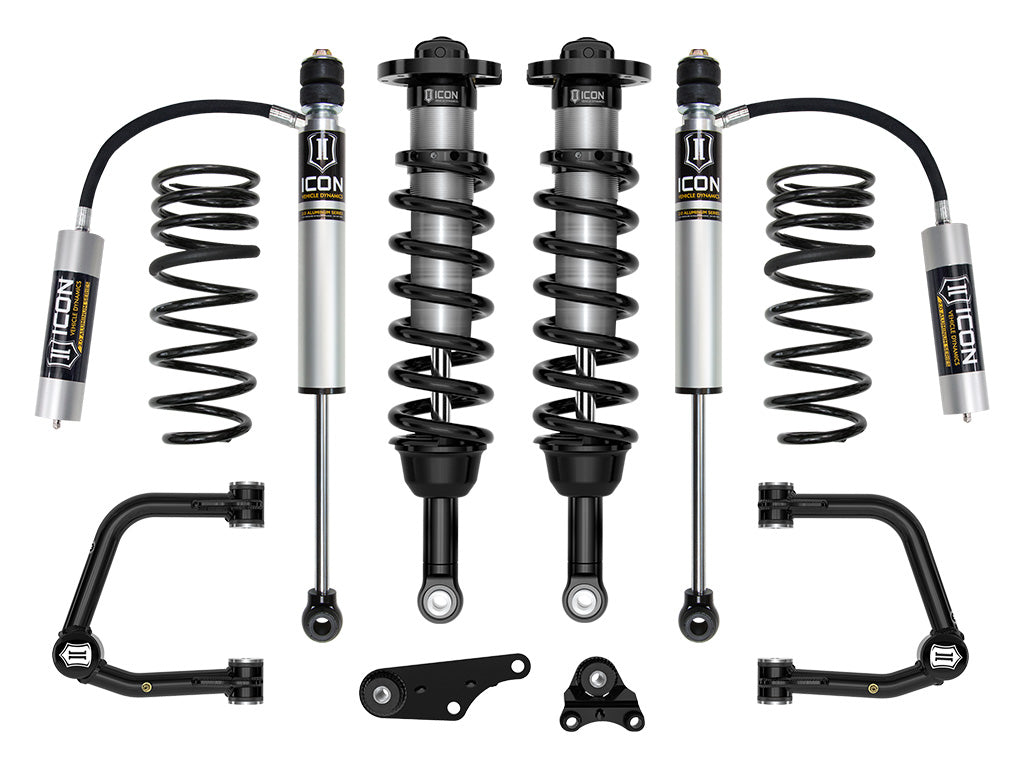 Icon 2024+ Toyota Tacoma 1.25-3in Stage 3 Suspension System w/ Tubular Overland Rear Coils