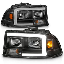 Cargar imagen en el visor de la galería, ANZO 97-04 Dodge Dakota/Durango Crystal headlight Set w/ Light Bar Black Housing