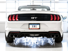 Cargar imagen en el visor de la galería, AWE Tuning 2018+ Ford Mustang GT (S550) Cat-back Exhaust - Touring Edition (Quad Chrome Silver Tips)