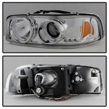 Cargar imagen en el visor de la galería, Faros delanteros de proyector LED Halo LED cromados Spyder GMC Sierra 1500/2500/3500 99-06 PRO-YD-CDE00-HL-C