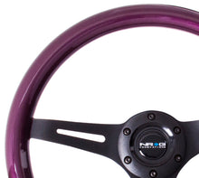 Cargar imagen en el visor de la galería, NRG Classic Wood Grain Steering Wheel (350mm) Purple Pearl/Flake Paint w/Black 3-Spoke Center