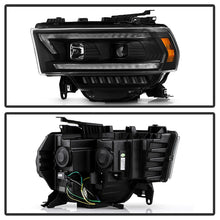 Cargar imagen en el visor de la galería, Spyder 19-22 Dodge Ram 2500 (Halogen Only) Projector Headlights - Black PRO-YD-DR19HDHALSI-SEQ-BK