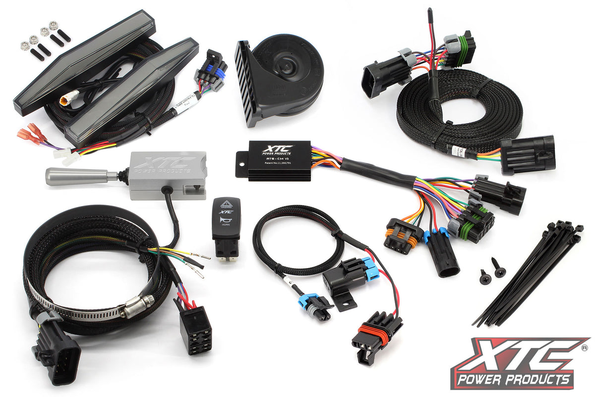 XTC Power Products Auto Turn Signal KIT w/ Billet Lever and Front DRL Lights POL (ATS-L-POL-M10U-DRL)