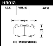 Cargar imagen en el visor de la galería, Hawk 18-19 Jeep Grand Cherokee Trackhawk HPS 5.0 Front Brake Pads