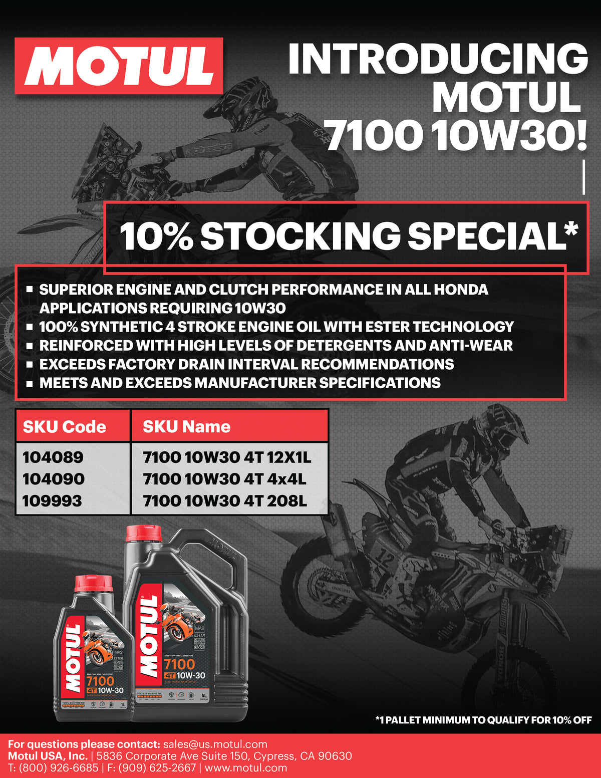 Motul 7100 OIL 4T 10W30 1L 12/Case (104089)