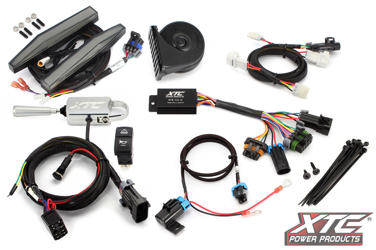 XTC Power Products Auto Turn Signal KIT w/ Billet Lever and Front DRL Lights KAW (ATS-L-KAW-RIDG-DRL)