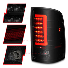 Cargar imagen en el visor de la galería, ANZO 2007-2013 GMC Sierra LED Tail Lights w/ Light Bar Black Housing Smoke Lens