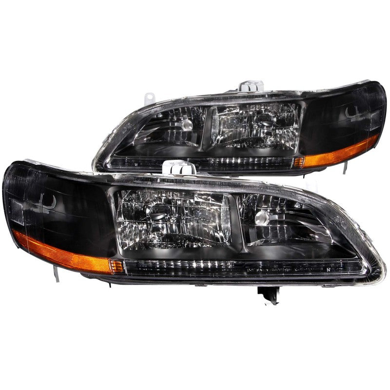 Faros delanteros de cristal ANZO 1998-2002 Honda Accord negros