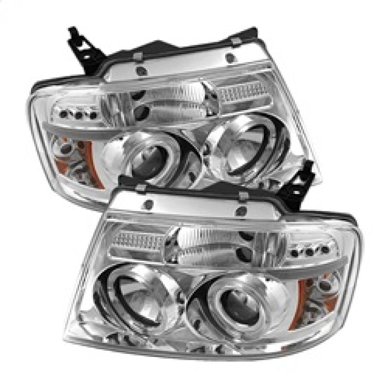 Faros delanteros de proyector Spyder Ford F150 04-08 versión 2 LED Halo LED Chrm PRO-YD-FF15004-HL-G2-C