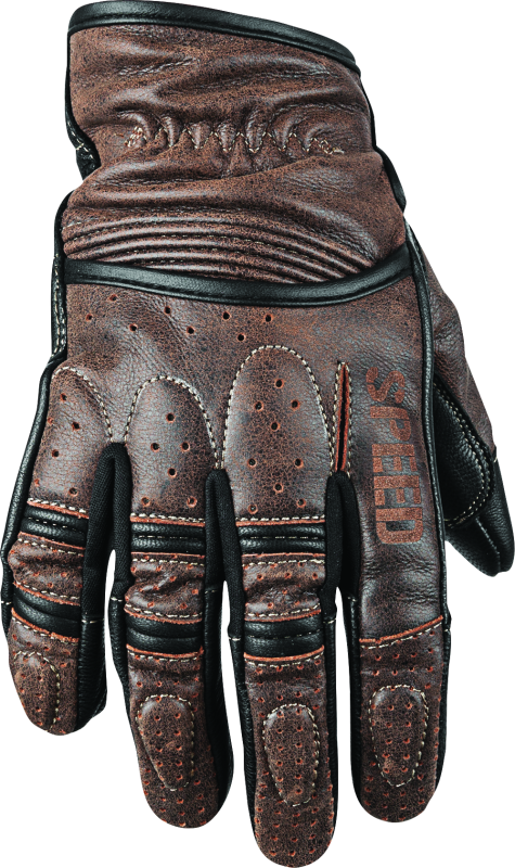 Guantes de cuero Speed ​​and Strength Rust and Redemption de color marrón, talla pequeña