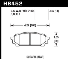 Cargar imagen en el visor de la galería, Hawk 03-05 WRX D1004 HP+ Street Rear Brake Pads