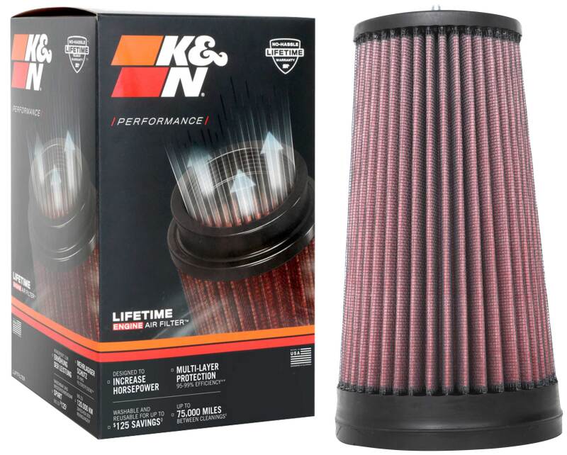 K&N Universal Unique Air Filter 2-3/4in FLG x 4-21/32in Base x 3-1/2in Top x 8-1/4in Height