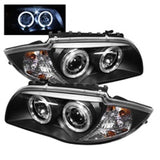 Spyder BMW E87 1-Series 08-11 Projector Headlights LED Halo Black High H1 Low H7 PRO-YD-BMWE87-HL-BK