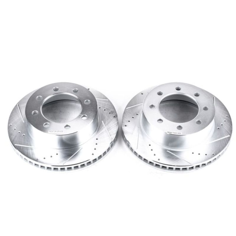 Power Stop Evolution Drilled & Slotted Front Rotors (Pair) — Fits 2003-2008 Dodge Ram 2500/3500