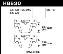 Cargar imagen en el visor de la galería, Hawk 04-10 BMW 535i/545i/550i / 04-10 645Ci/650i/02-09 745i/745Li/750 Perf Ceramic Street Brake Pads