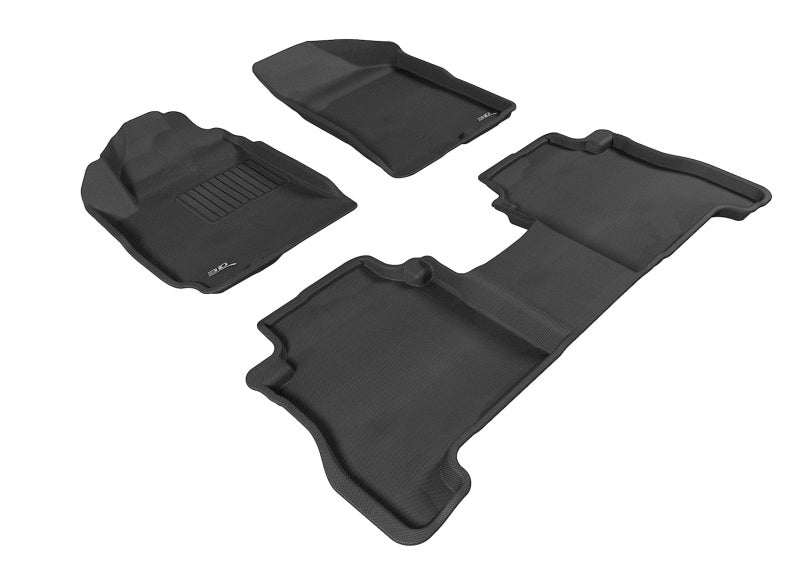 3D MAXpider 2010-2012 Hyundai Santa Fe Kagu 1st & 2nd Row Floormats - Black