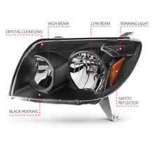 Cargar imagen en el visor de la galería, ANZO 2003-2005 Toyota 4Runner Crystal Headlights Black