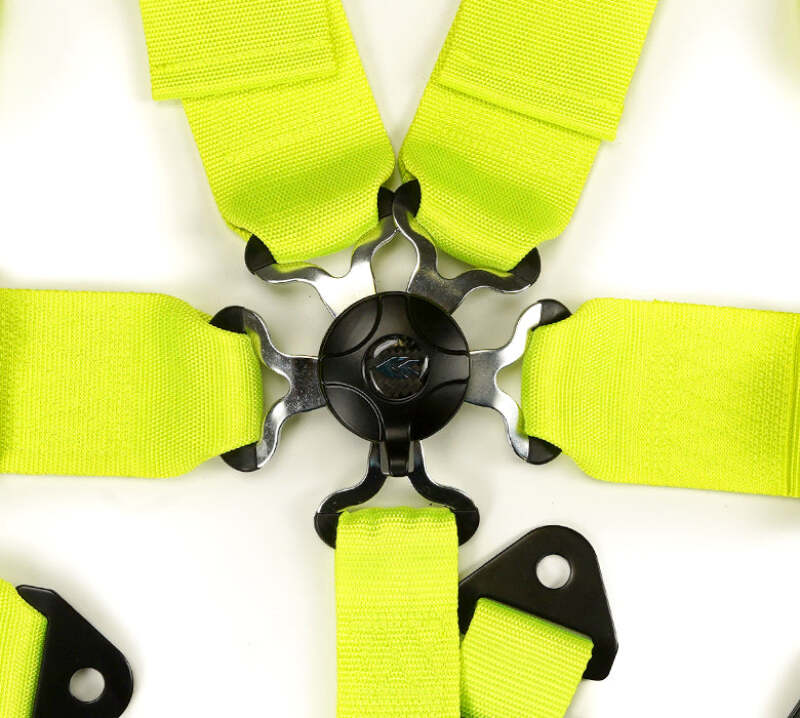 NRG SFI 16.1 5-Point 3-Inch Racing Harness with Pads & Cam Lock — Neon Green