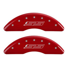 Load image into Gallery viewer, MGP 4 Caliper Covers Engraved Front &amp; Rear Gen 5/SS Red finish silver ch