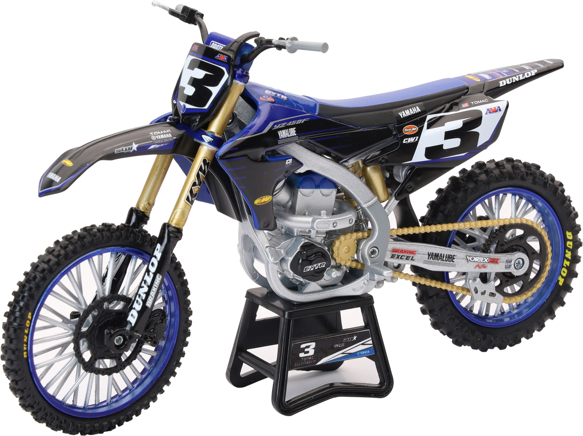 NEW-RAY 1:12 Scale Yamaha Team YZ450F ELI Tomac #3 w/#1 SX/MX (58323)