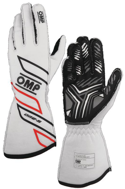 OMP ONE-S GLOVES my2025 FIA 8856-2018 WHITE SZ XL