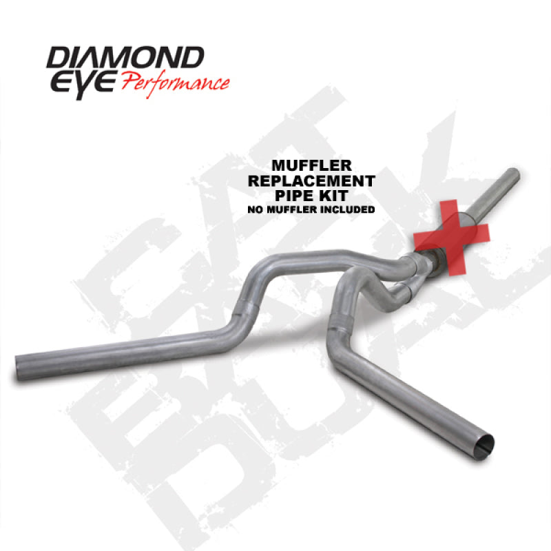 KIT Diamond Eye 4in CB MFLR TUBO DE REEMPLAZO DOBLE AL: 2004.5-2007.5 DODGE CUMMINS 600